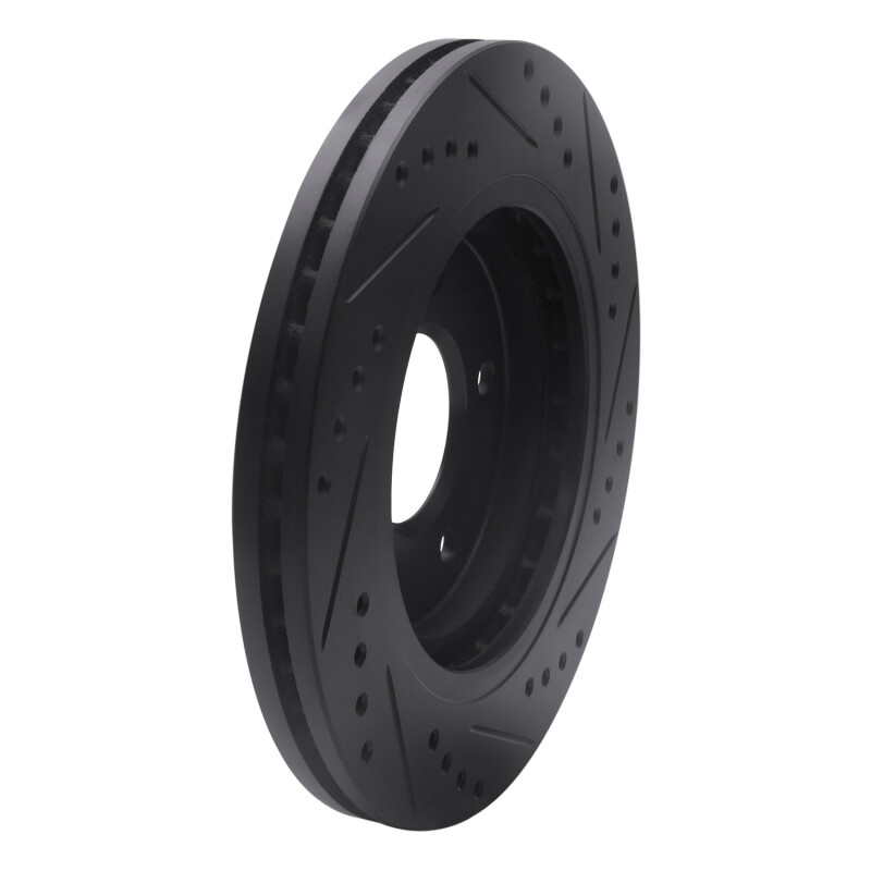 Buick Regal Brake Rotor (1) - Front Left - R1 Concepts - Drilled & Slotted - Black - `94-`01